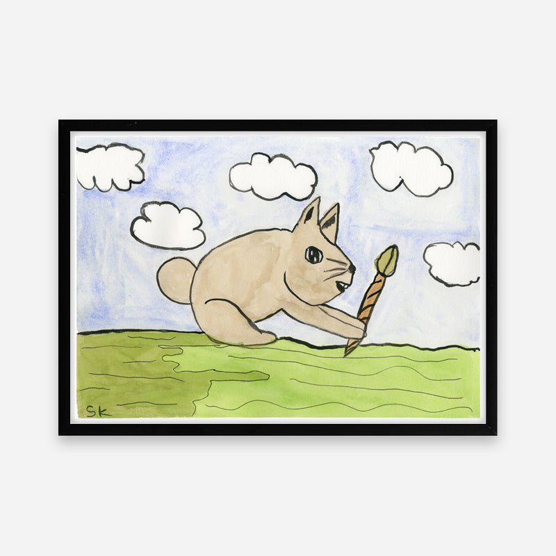 Kunstprint: Kanin smager gulerød