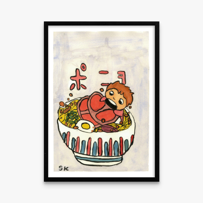 Kunstprint: Ponyo i wok