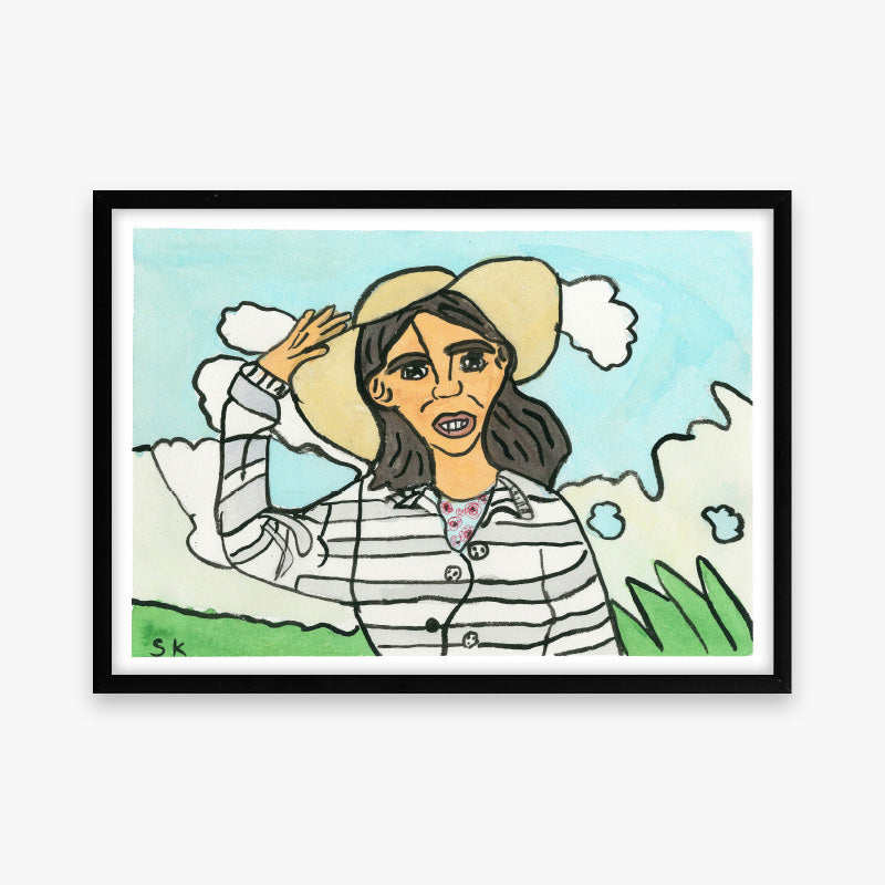 Kunstprint: Sarah på stranden ved badehotellet