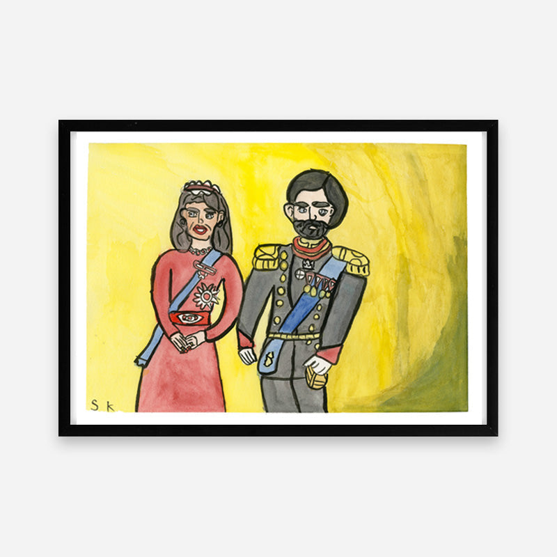 Kunstprint: Kongen med sin Dronning