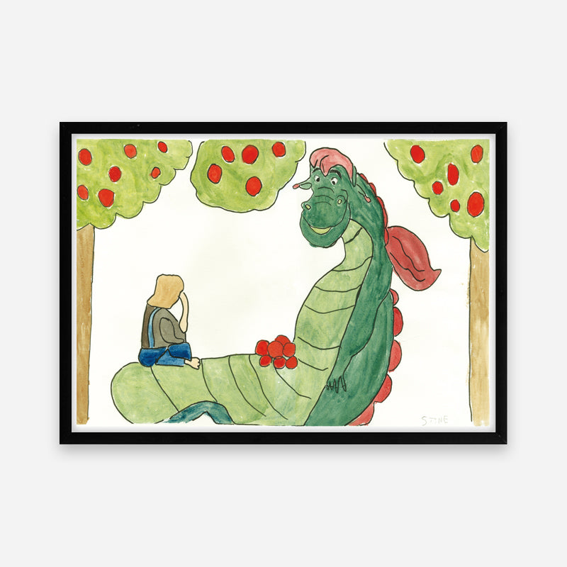 Kunstprint: Dragen Elliot og Peter