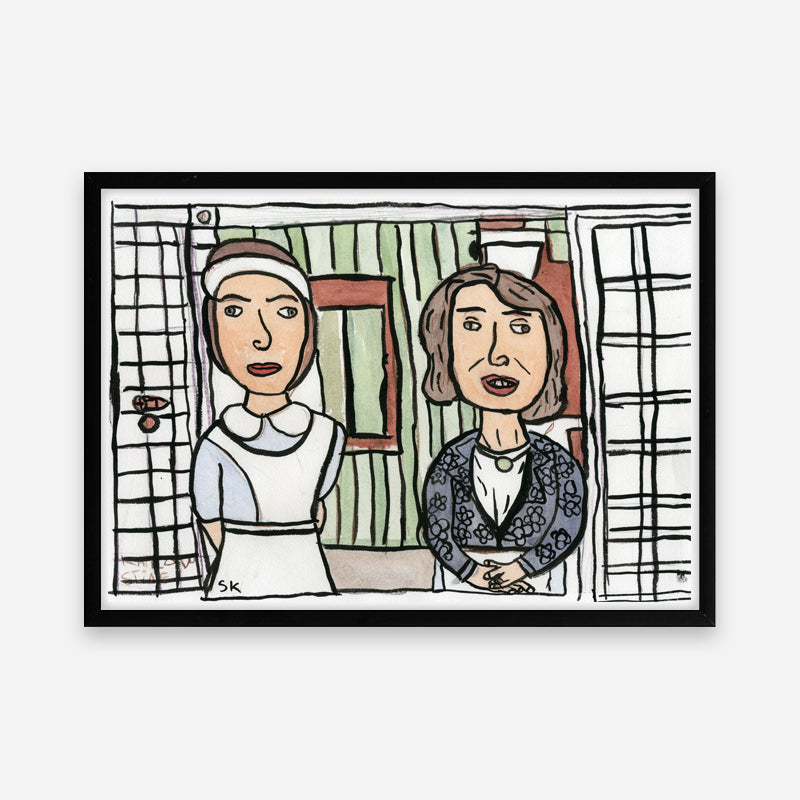 Kunstprint: Fie og Molly på badehotellet