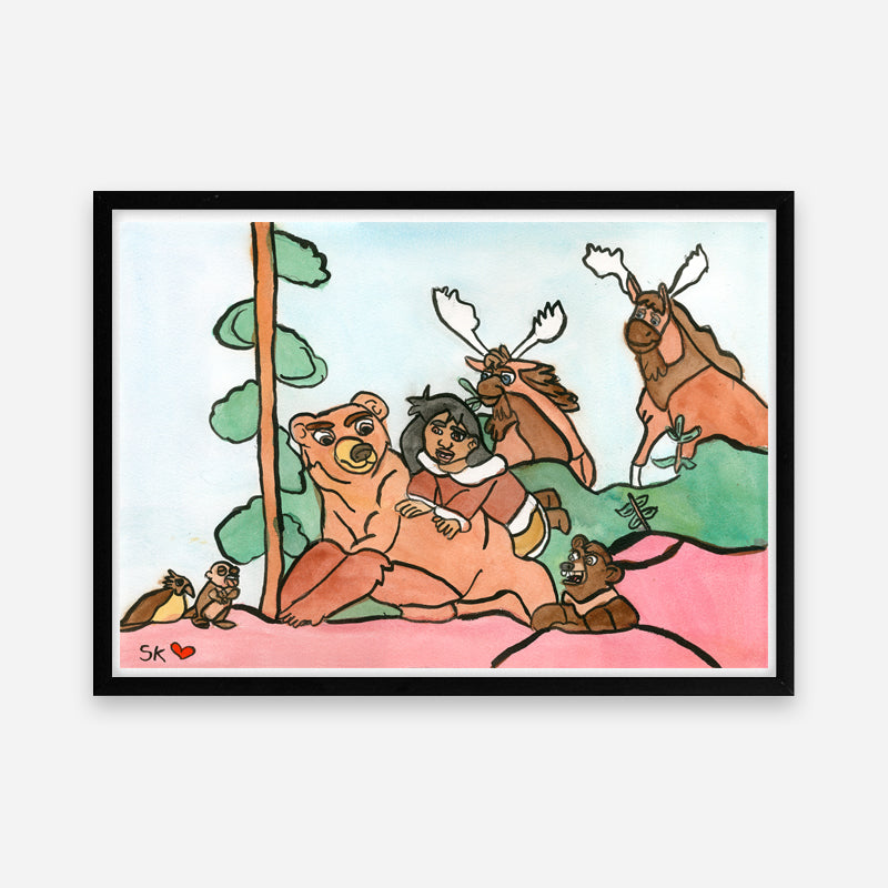 Kunstprint: Mig og bjørne mor