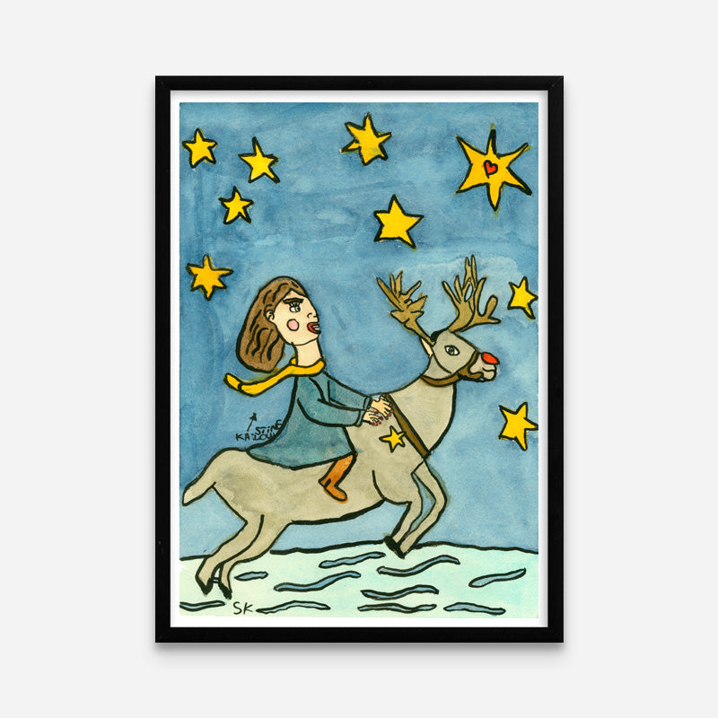Kunstprint: Vinterrensdyr - Make-A-Wish