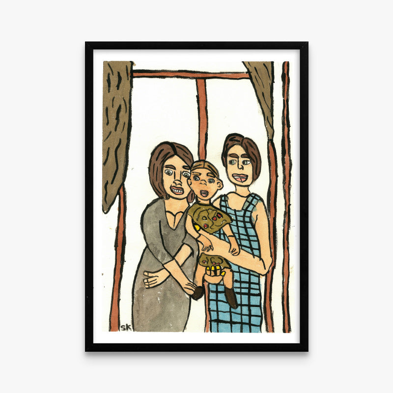 Kunstprint: Stine med Edona og hendes baby