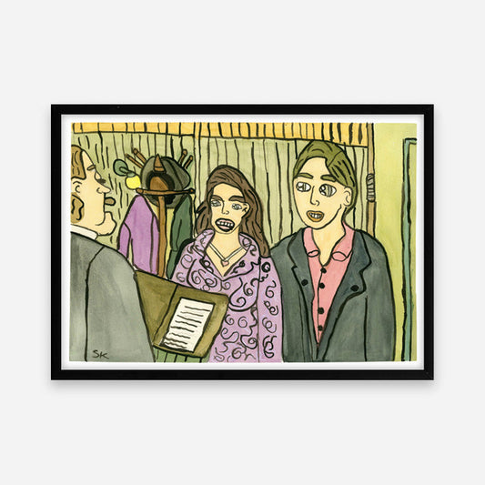 Kunstprint: Amanda bliver gift fra badehotellet
