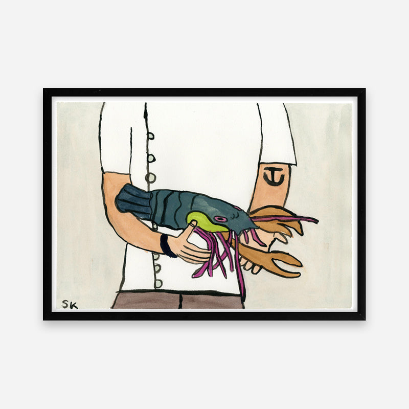 Kunstprint: Når far har købt hummer