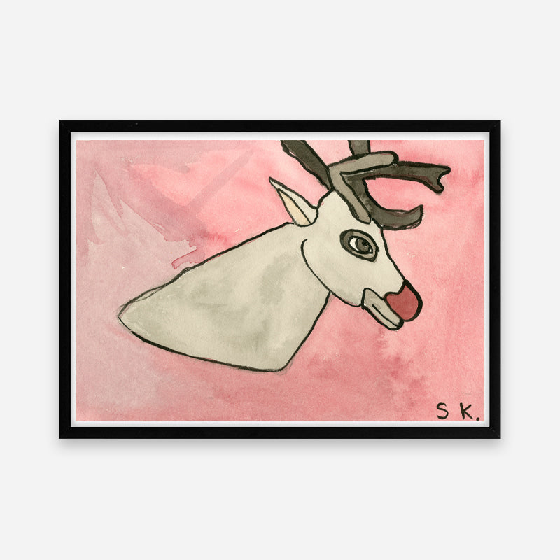 Kunstprint: Rudolf med den røde tud