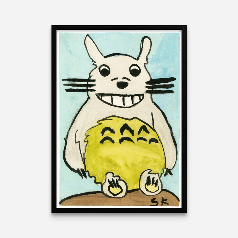Kunstprint: Den buttede bamse