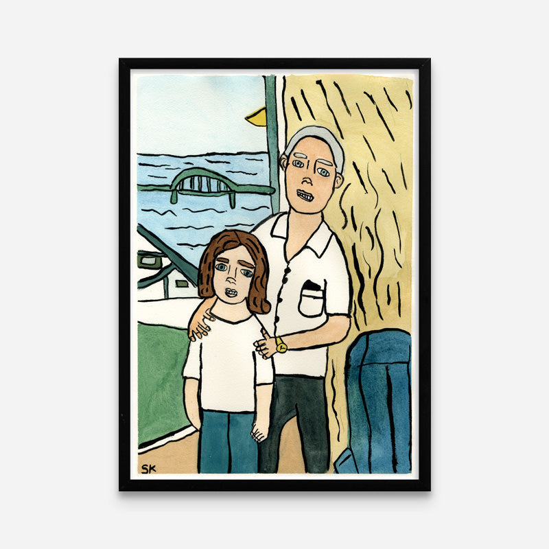 Kunstprint: Stine og far på hotel Alsik