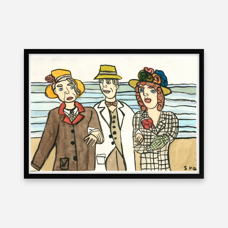 Kunstprint: Tur ved stranden