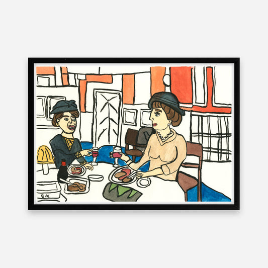 Kunstprint: Elisabeth og Laura skåler